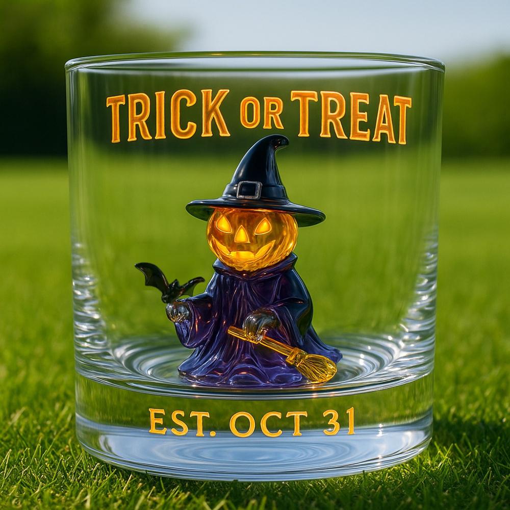 Pumpkin Witch Glass