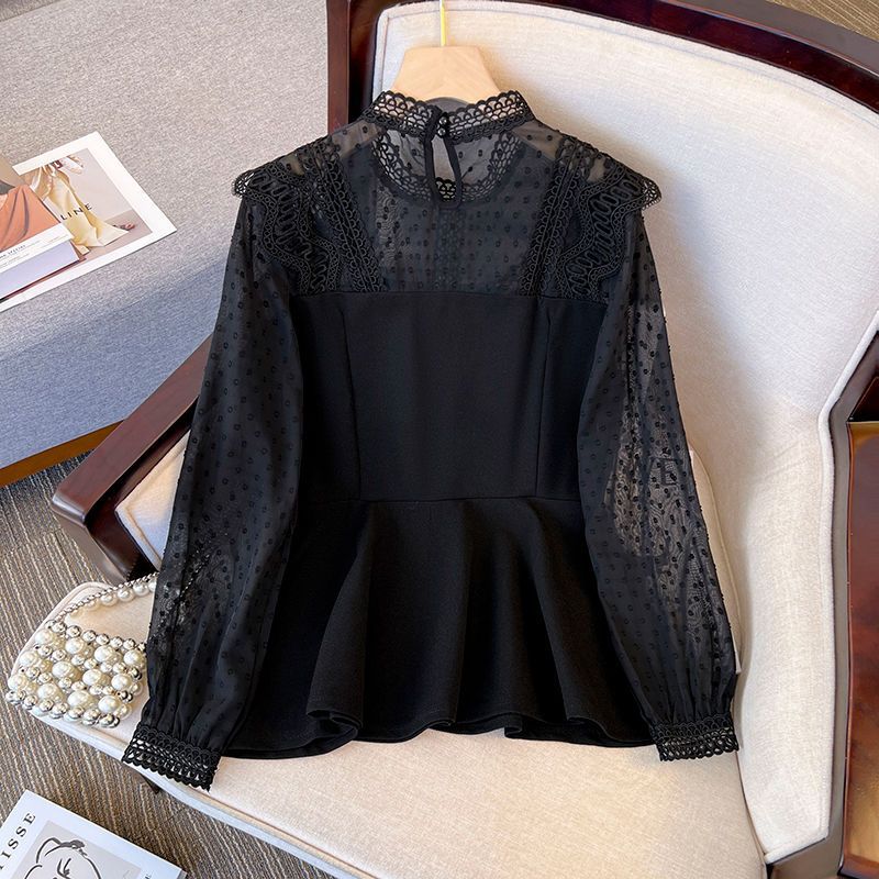 Slimming Lace Top with Chiffon Shirt, Trendy Design Sense