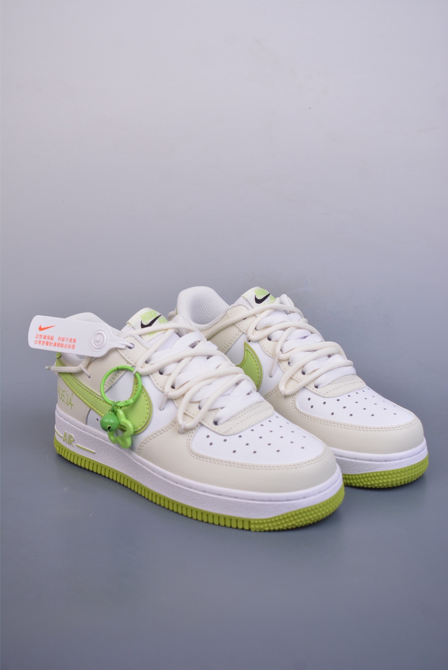 Stussy x Nike Air Force 1 07 Low Sneakers White Gray Green YY2023-315