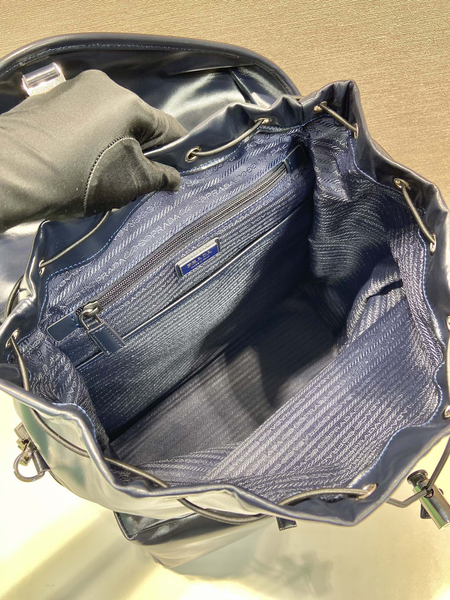 Prada catwalk waxed leather backpack 2VZ108