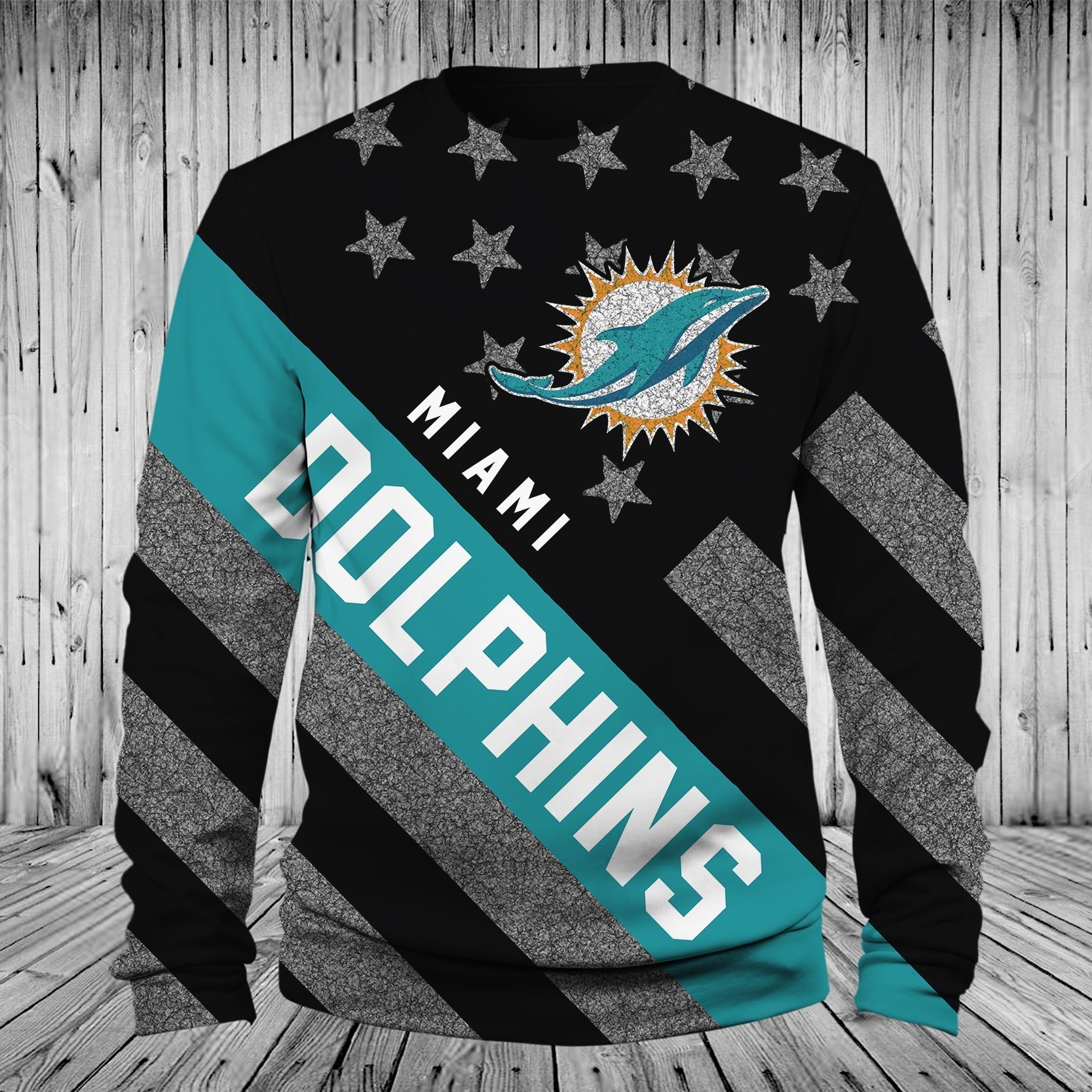 DOLPHINS HOODIE 3D FLAG 544