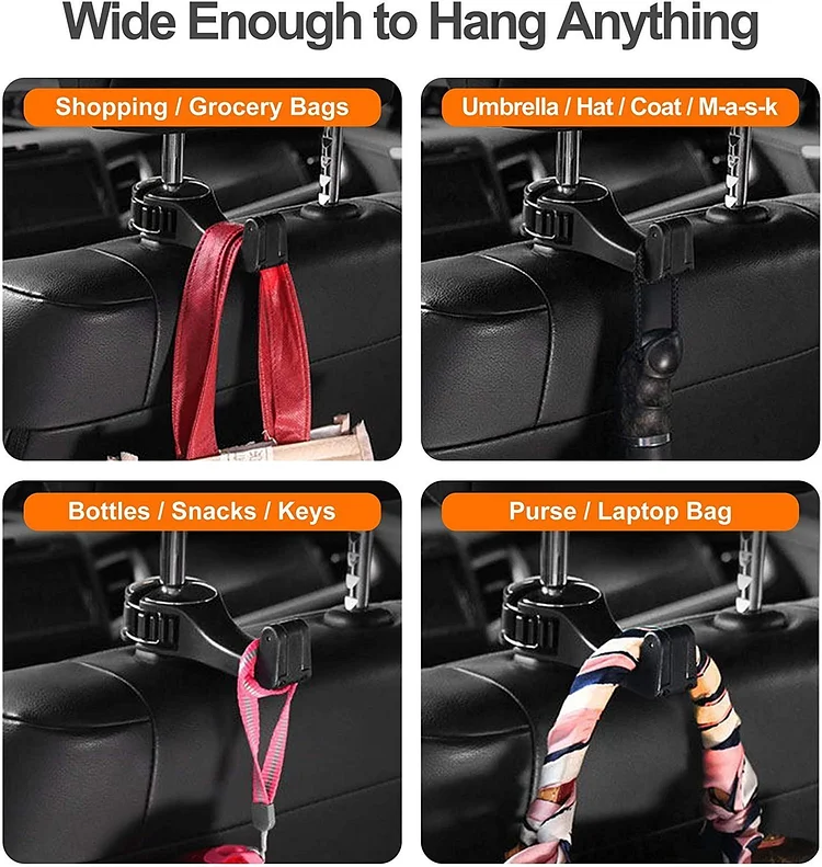 🔥Last Day Promotion 50% OFF-2 In 1 Car Seat Hooks For Purses And Bags With Phone Holder-BUY 3 GET 3 FREE & FREE SHIPPING