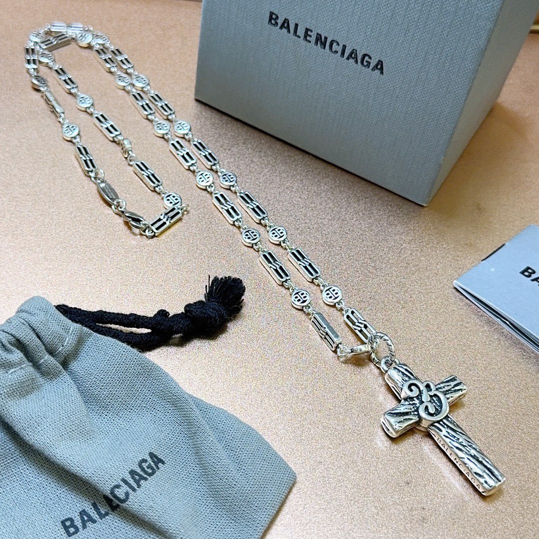 Balenciaga Cross Chain Necklace