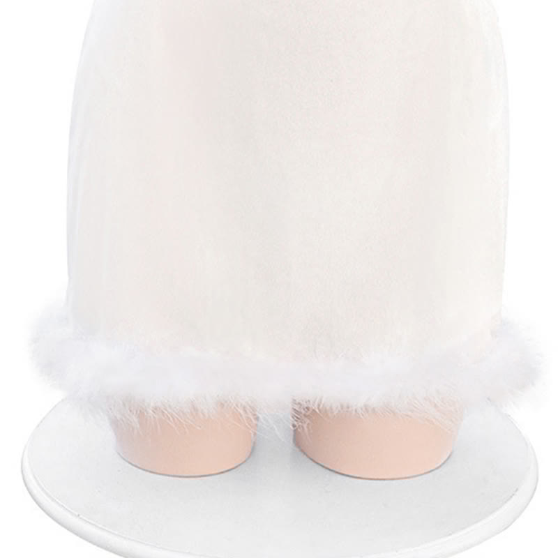 Cosplay Bunny Halter Hollow Out Fuzzy Lingerie Dress