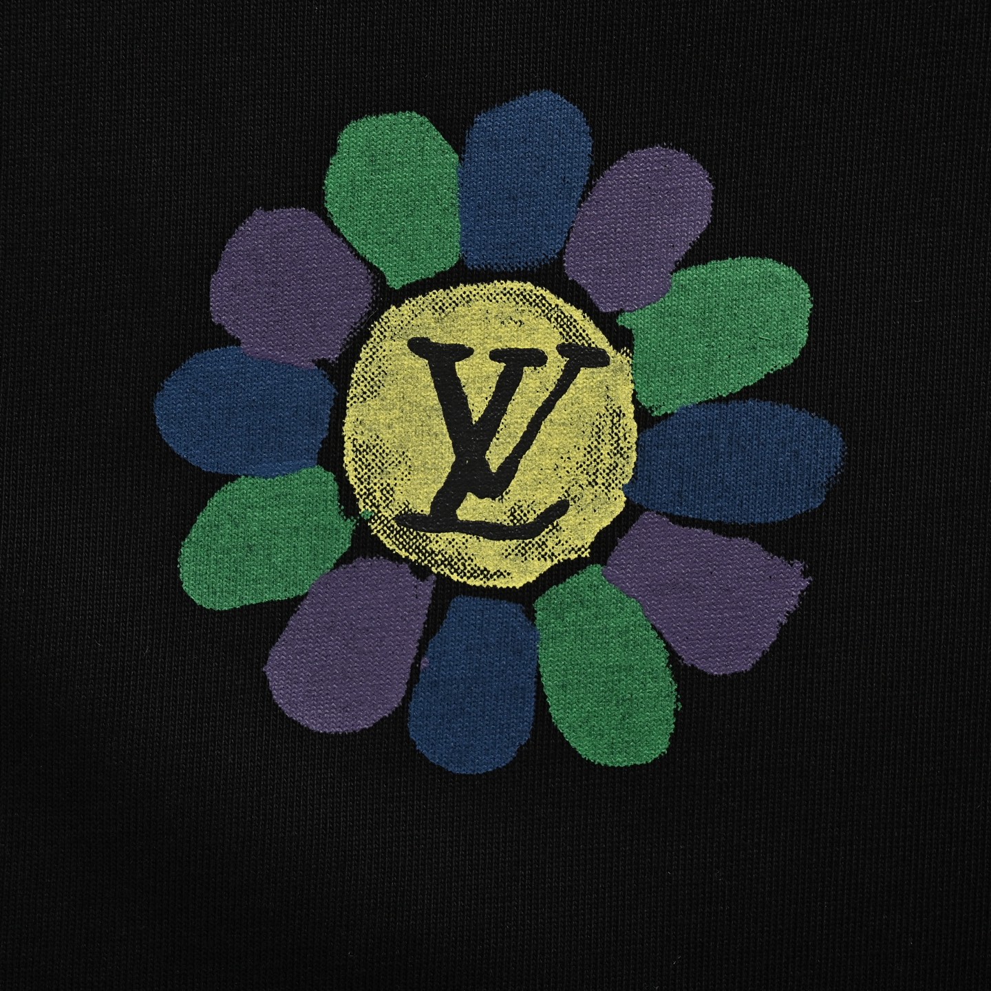 Louis Vuitton 25ss sunflower painted graffiti large logo short sleeve