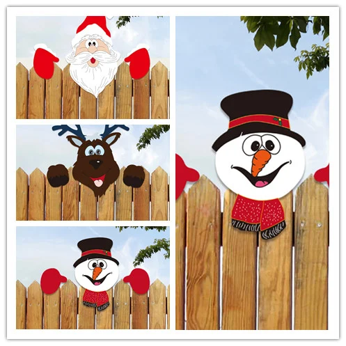(🔥Early Christmas Sale- SAVE 50% OFF)Christmas Yard Art Fence Peeker-BUY 3 GET 10% OFF & FREE SHIPPING