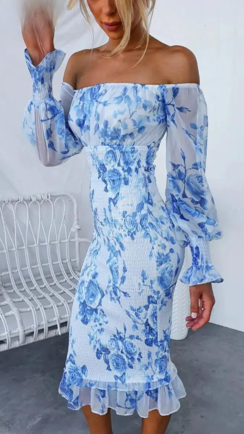 Off Shoulder Midi Dress