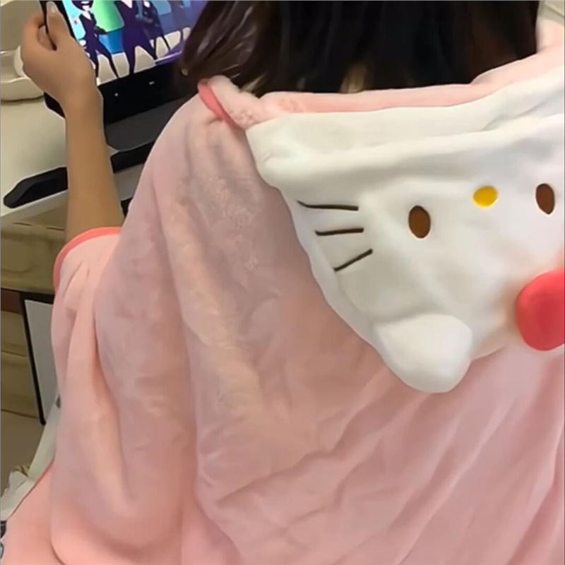 kitty blanket hooded shawl blanket cartoon
