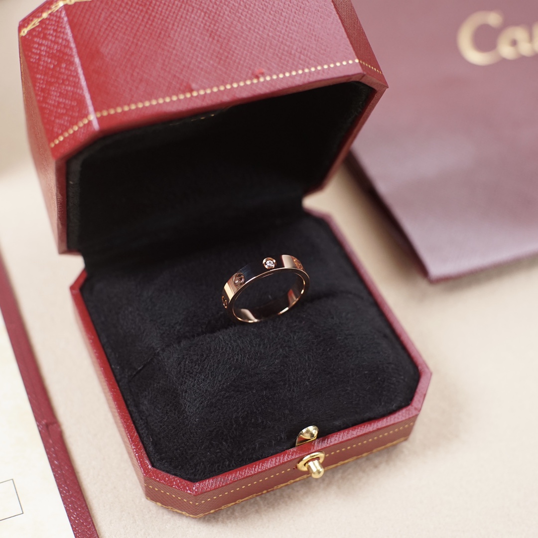 Cartier narrow single diamond love ring