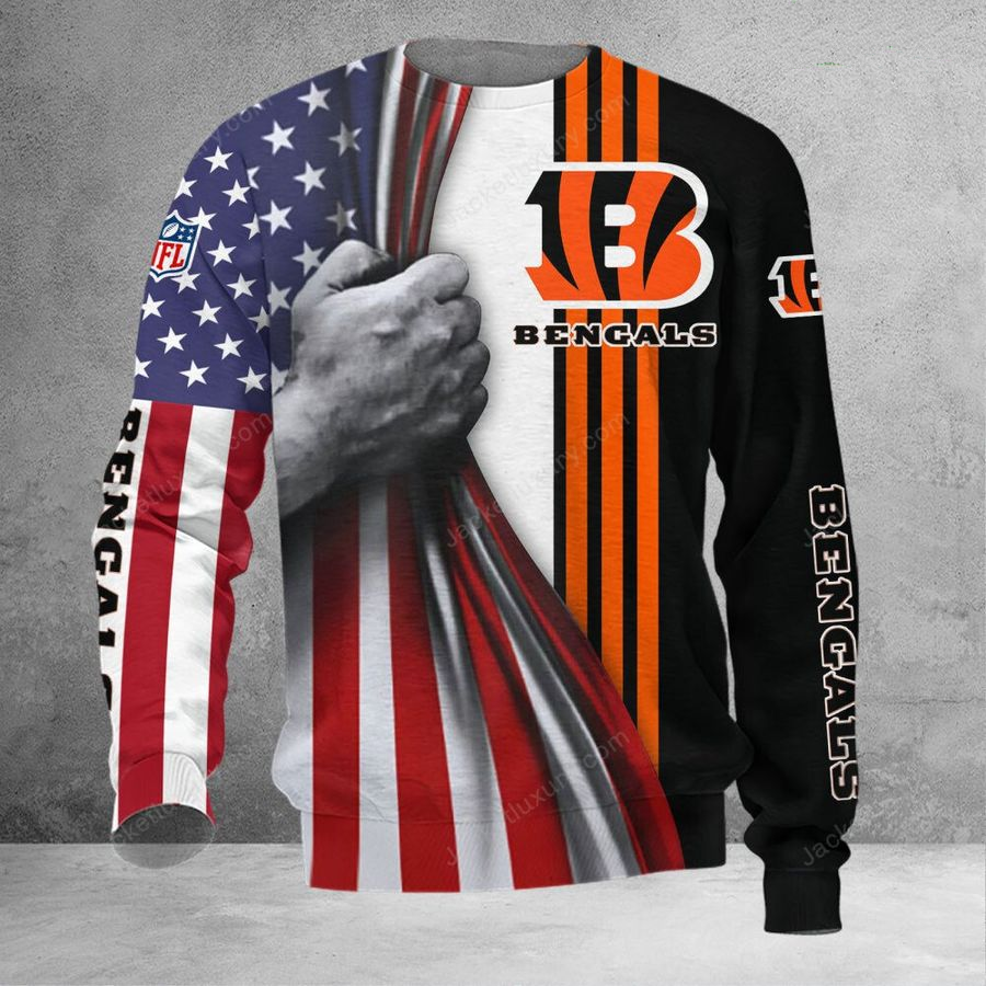 CINCINNATI BENGALS 3D HOODIE SKULL0804