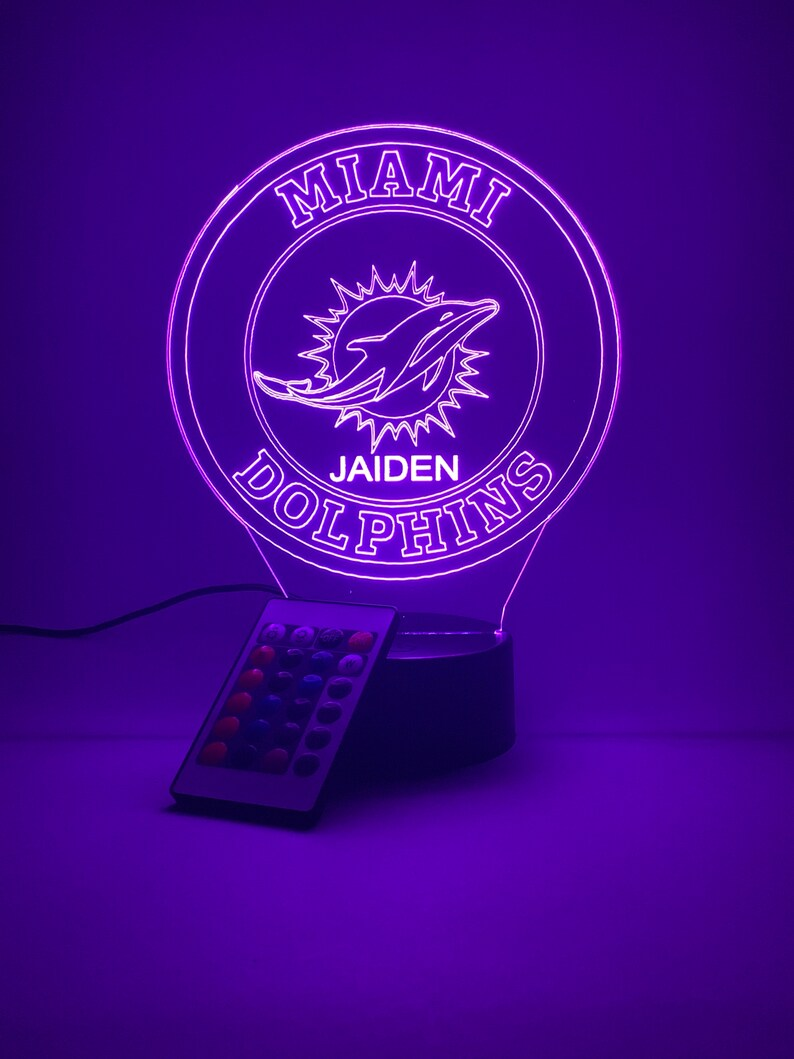 MIAMI DOLPHINS 3D LAMP PERSONALIZED