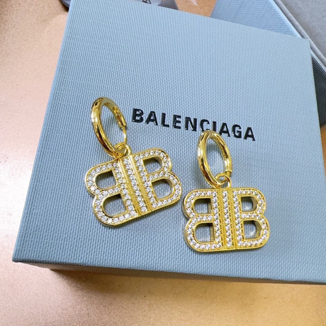 Balenciaga BB diamond earrings