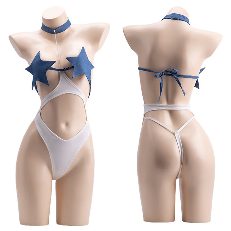Sexy Star Tube Open-crotch Jumpsuit Skirt Lingerie