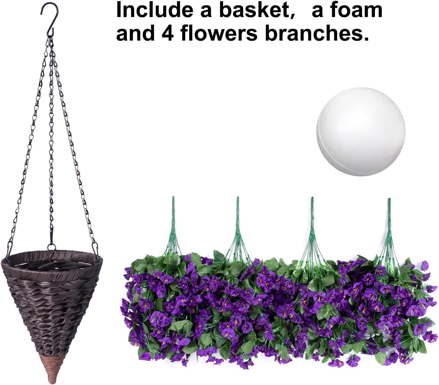 🔥ON SALE🔥Artificial Faux Hanging Flowers Plants Basket🏆Top #1 Sping Sale