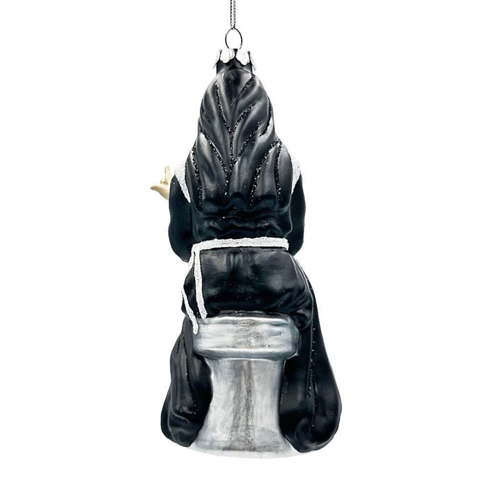 Eccentric Gothic Smoking Nun Glass Ornament