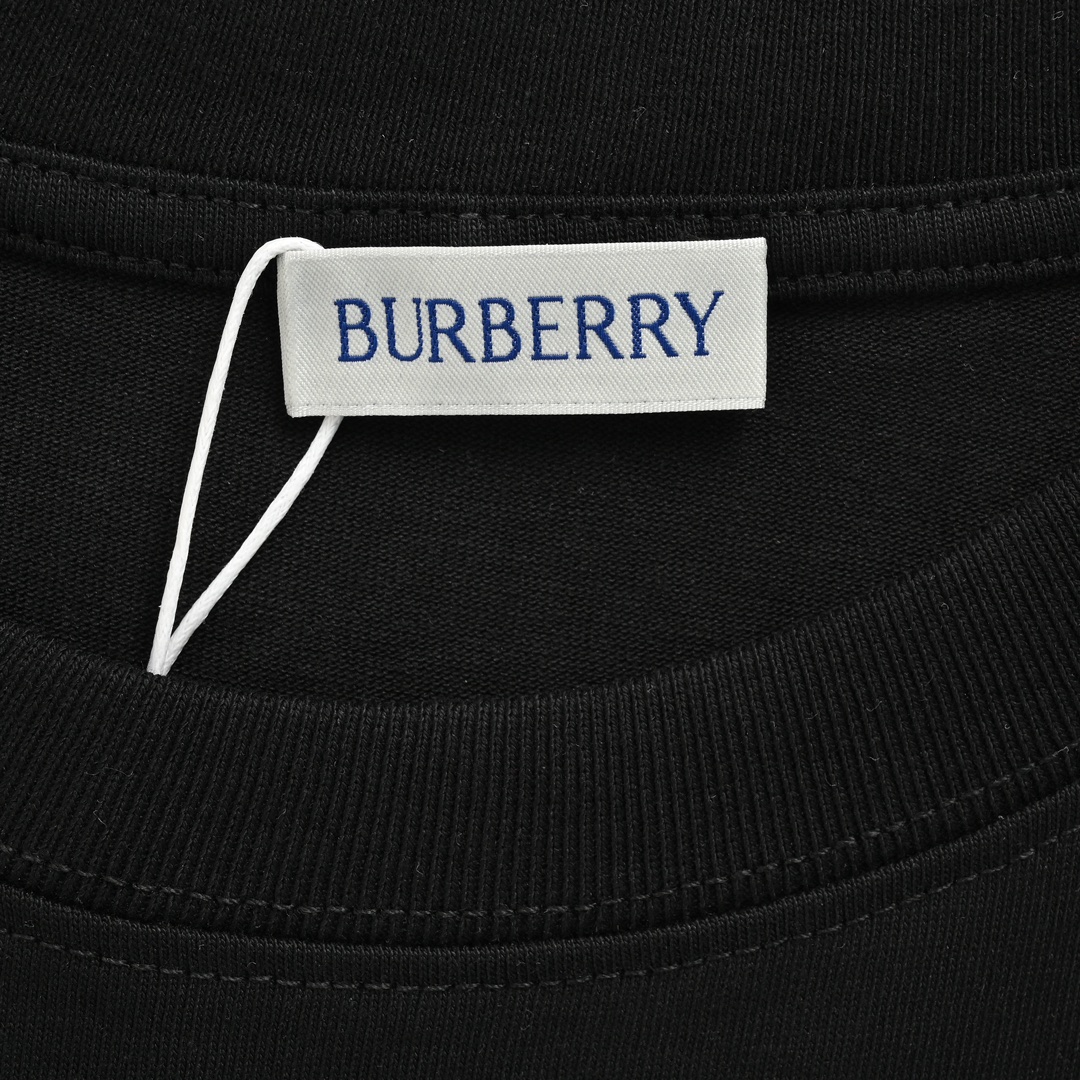 Burberry 24ss striped print embroidered horse short sleeves