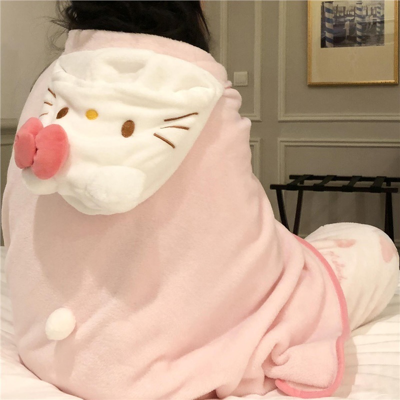 kitty blanket hooded shawl blanket cartoon