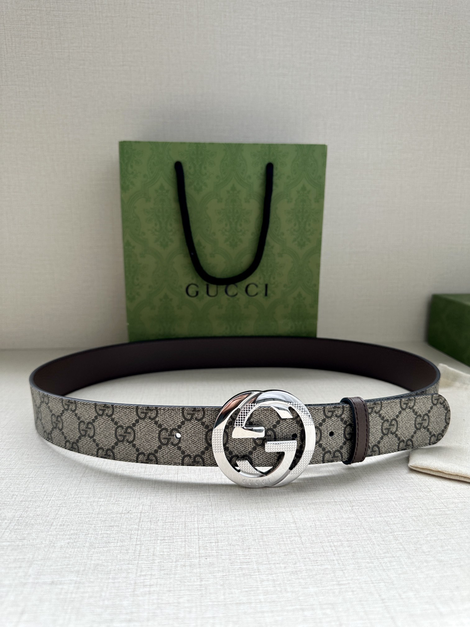 Gucci Marmont printed leather belt 3.8 cm wide