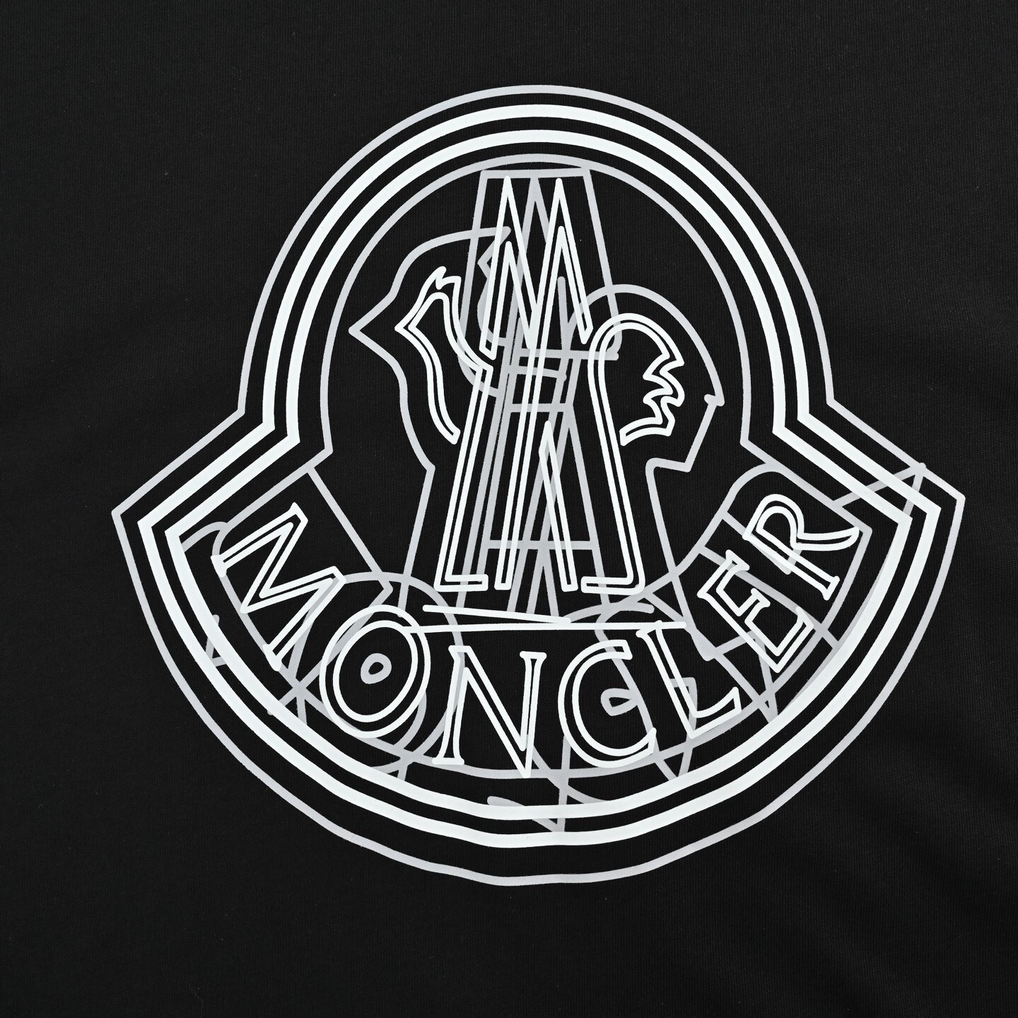 Moncler 25ss overlapping logo print short-sleeved shirt