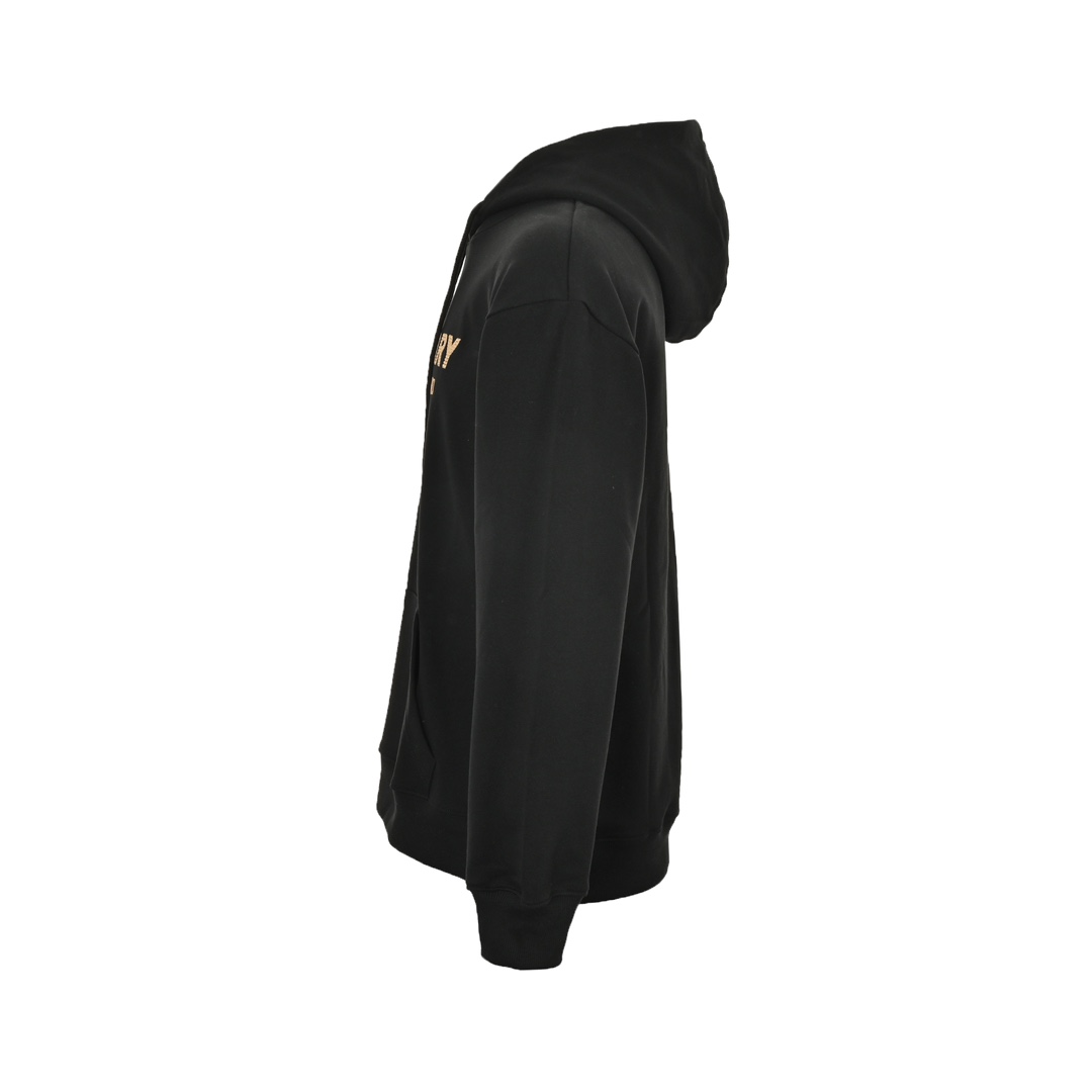 Burberry 24Fw gold-embroidered lettering hooded sweatshirt