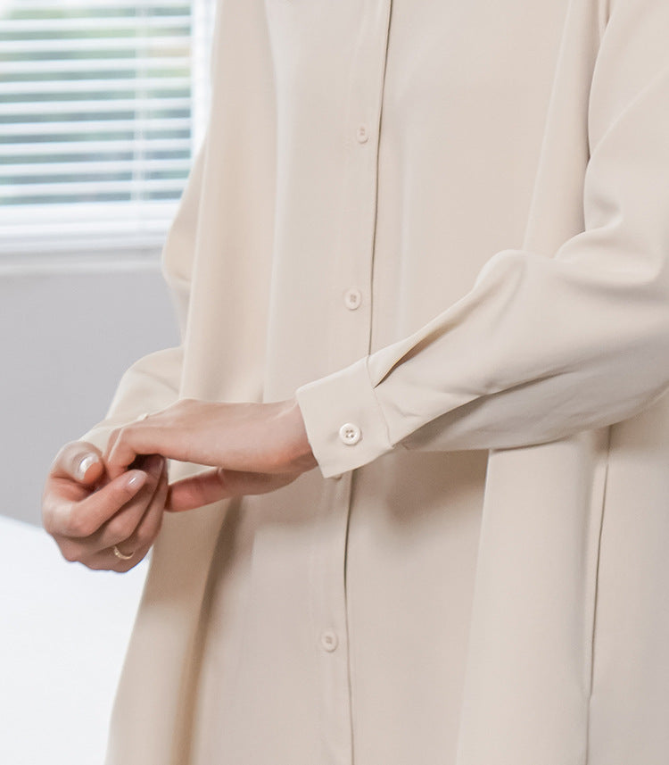 Spring Autumn Women Long Sleeve Loose Dress High Grade Windbreaker Dress Women Belt Adjustable