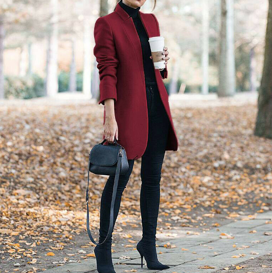 Long Wool Coat for Women, Plus Size, Winter Warm