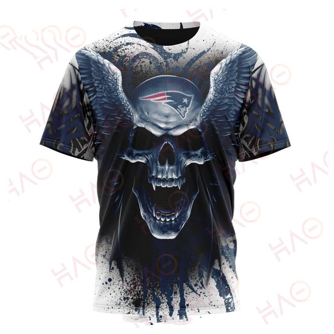 NEW ENGLAND PATRIOTS 3D HOODIE SKULL ART