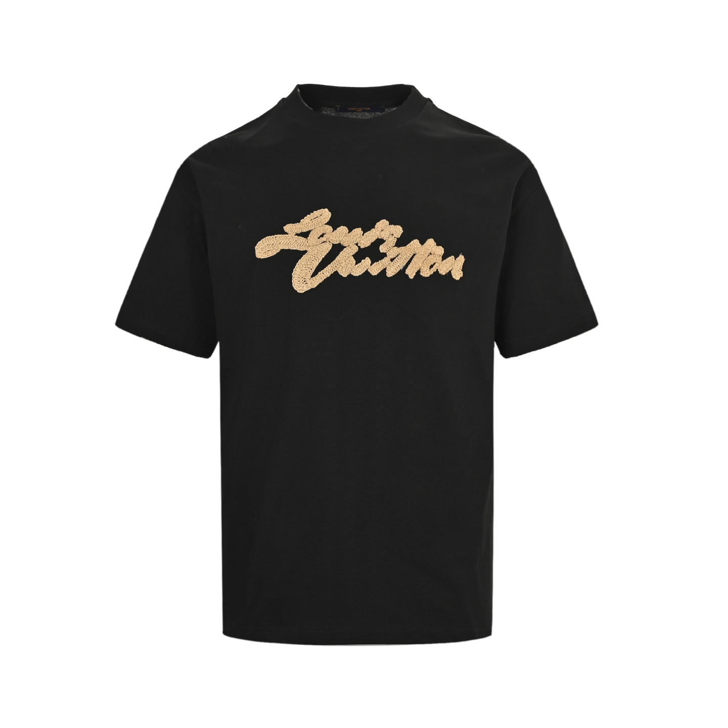Louis Vuitton 25ss hemp rope lettering embroidered short sleeve