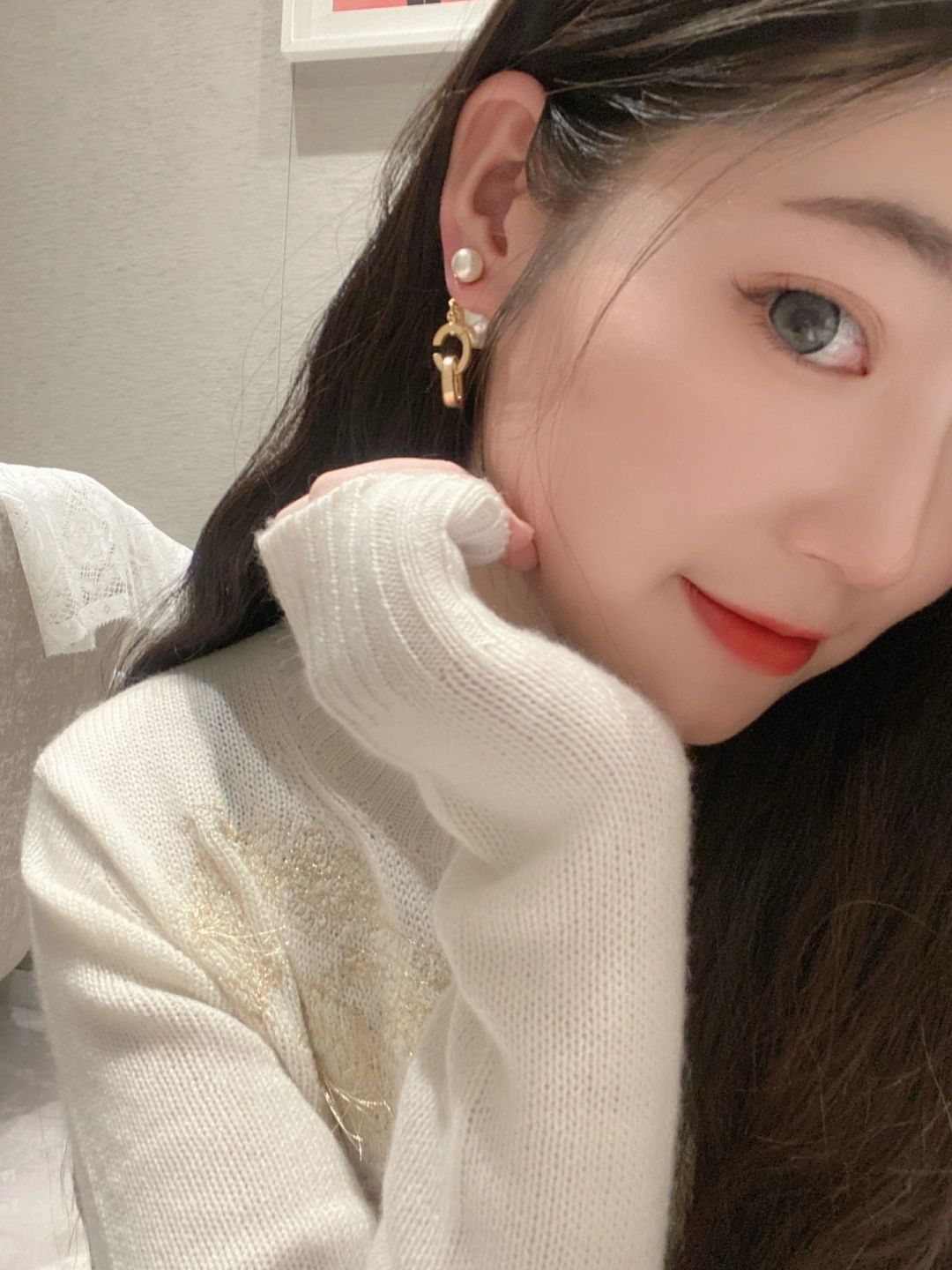 Dior Alphabet Pearl Earrings