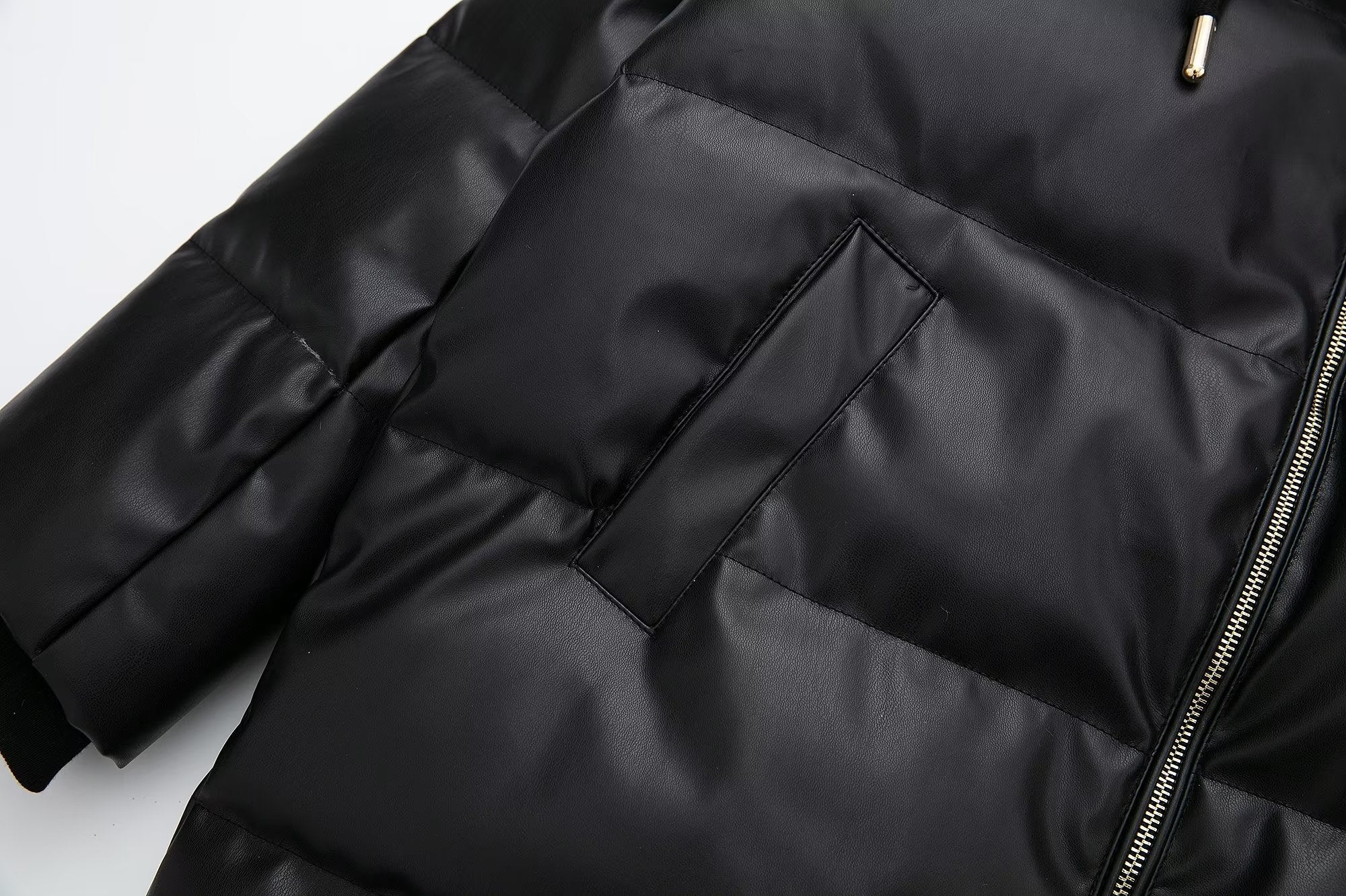 Autumn Winter Women Clothing Faux Leather Cotton Coat Coat Top
