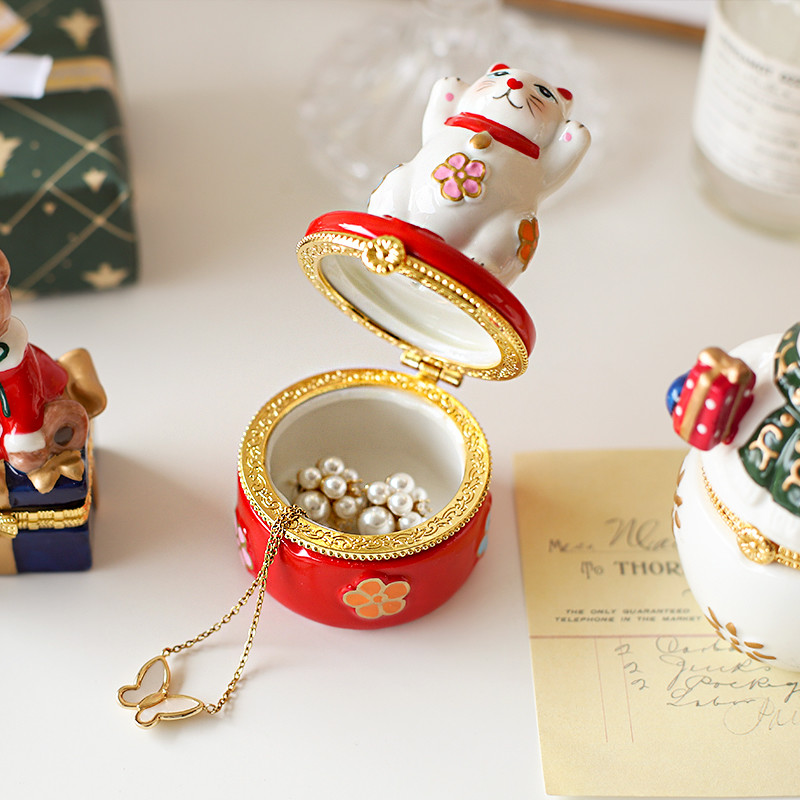🎄Early Christmas Sale 49% OFF🎄Christmas Hand Painted Ceramic Jewelry Box
