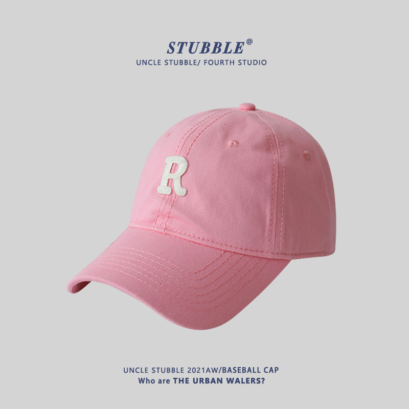 Unisex Korean soft-top baseball cap with lettering for all seasons men's cap in stock