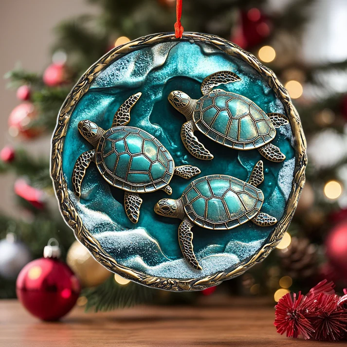 Family Tide Sea Turtle Ornament