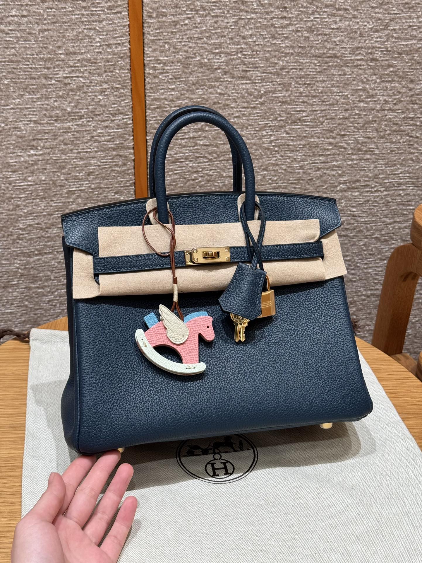 Hermès Birkin 7p Blue presse handbag (handmade to order)