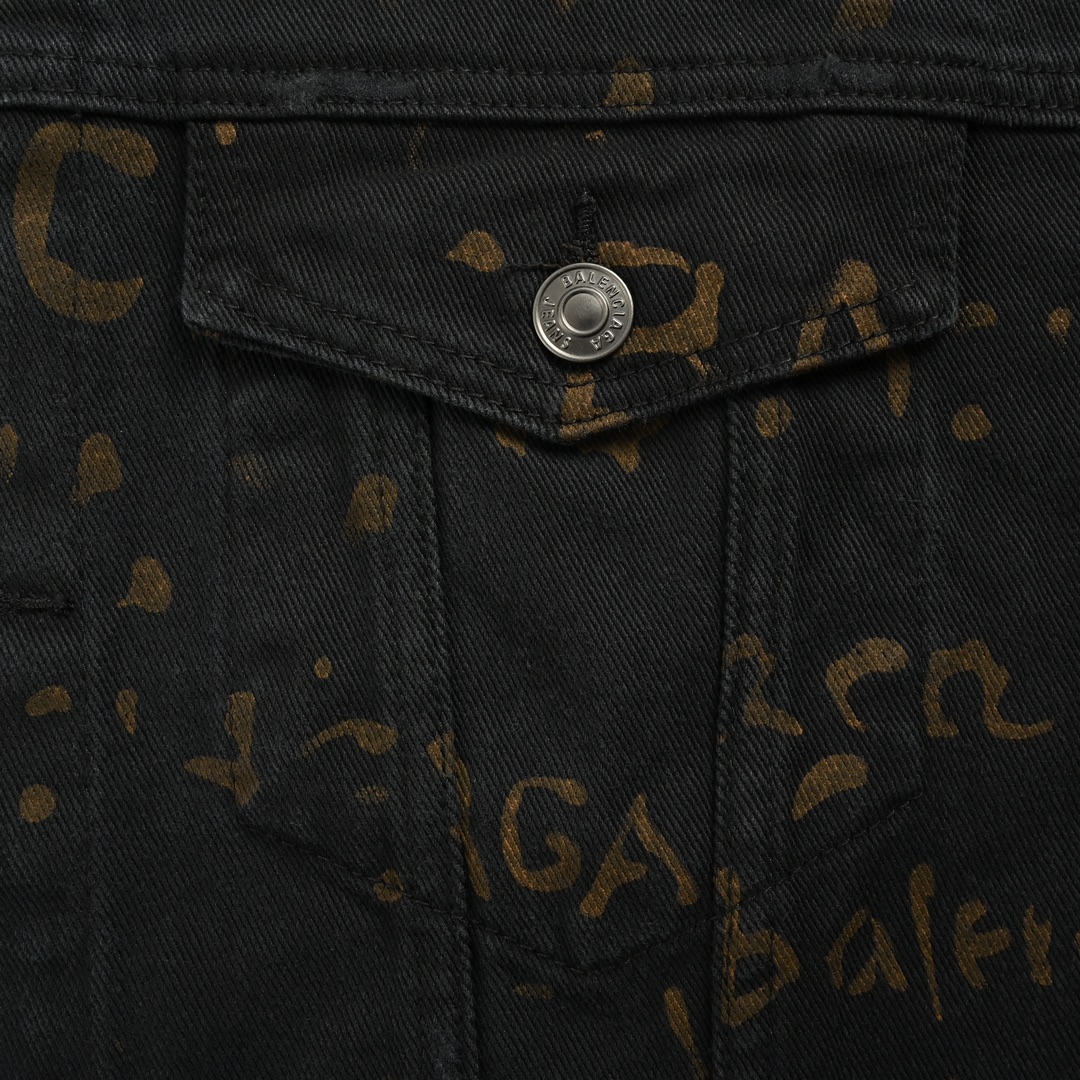 Balenciaga 24Fw color-printed all-over denim jacket