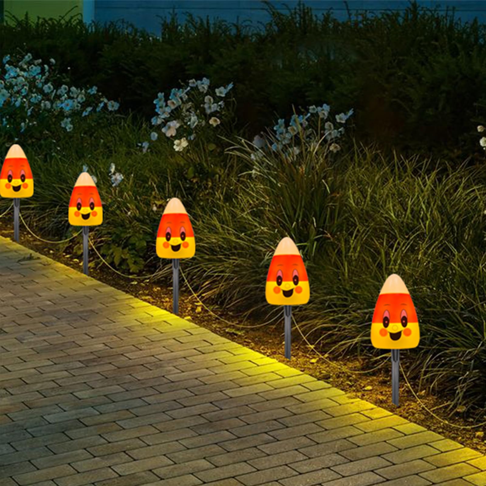 💥ON SALE💥Halloween 3D Candy Corn Pathway Outdoor String Lights, Waterproof🍬✨