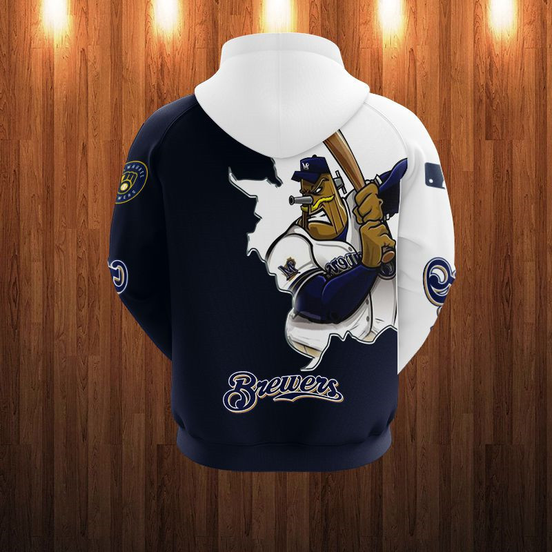 MILWAUKEE BREWERS HOODIES 3D MASCOT DESIGN
