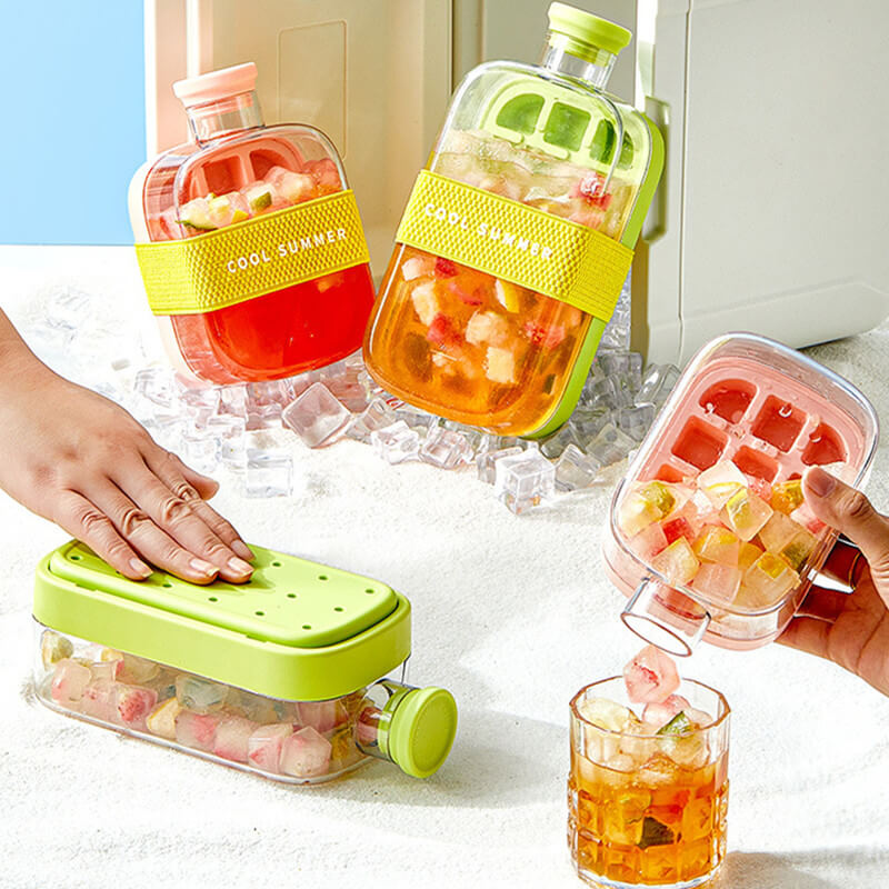 🔥On Sale🔥Ice Cube Bottle With Straw