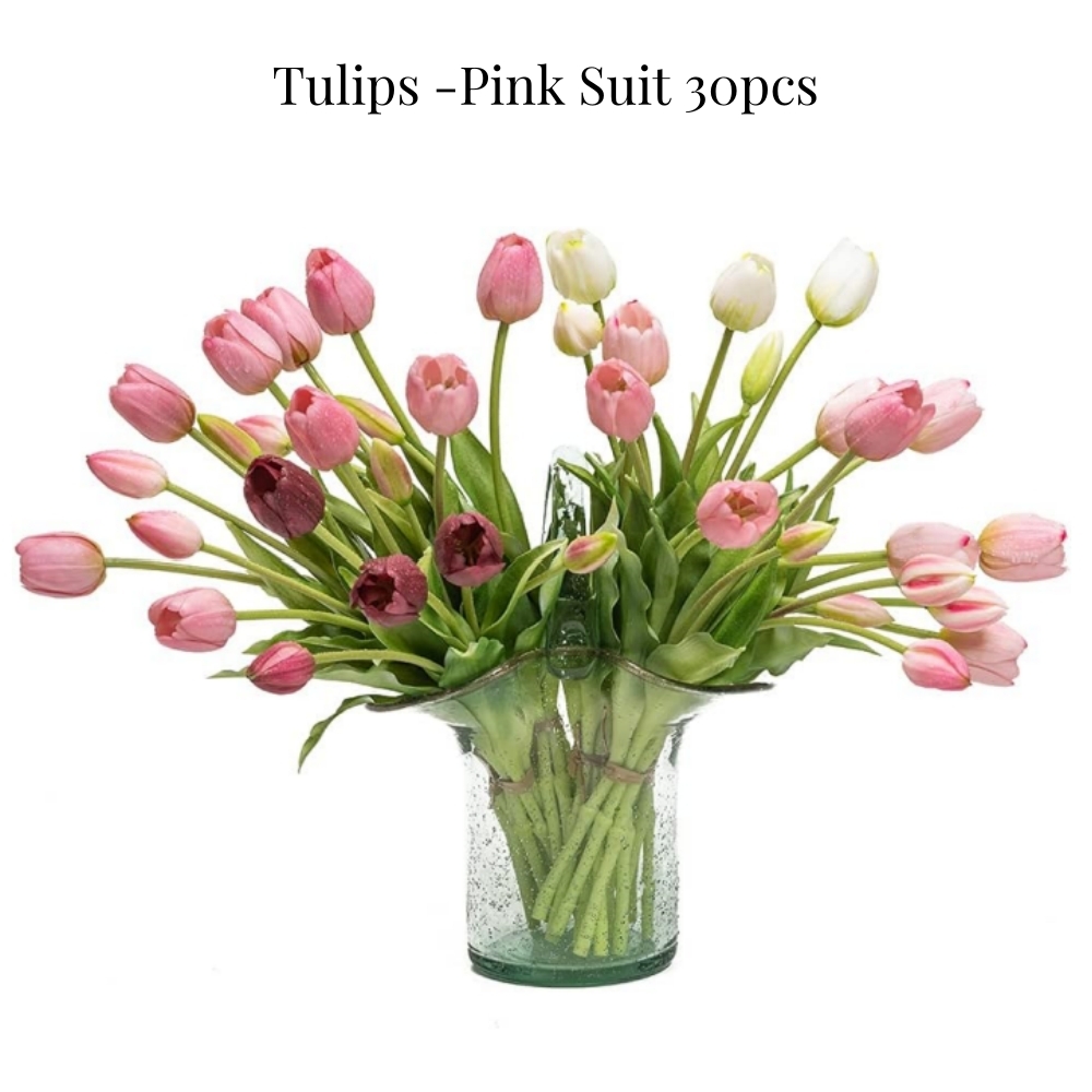 🔥On Sale🔥Artificial Tulips Flowers - Real Touch Latex Bouquet - UV resistant, Waterproof，Windproof