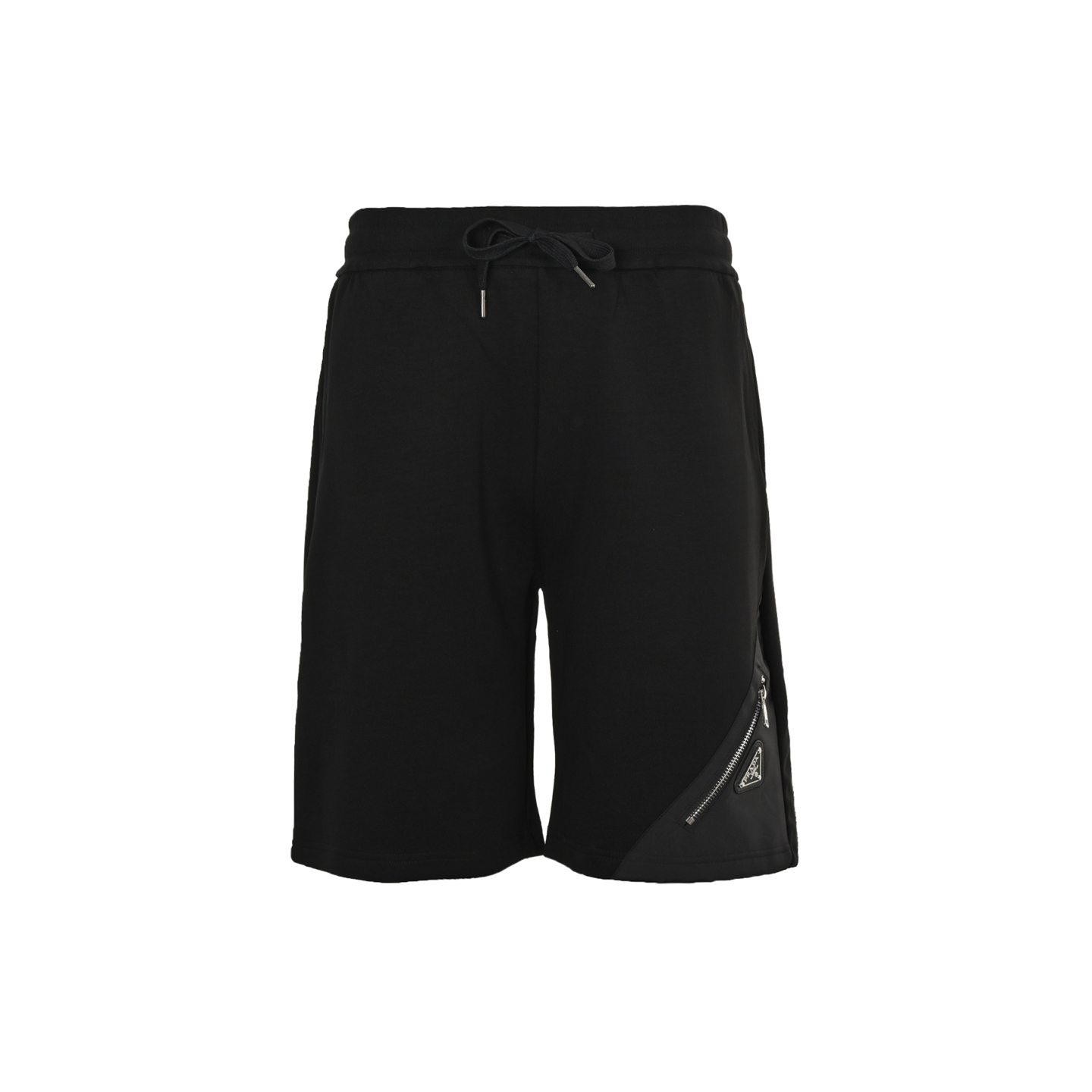 Prada 25ss triangle hem nylon patchwork pocket shorts