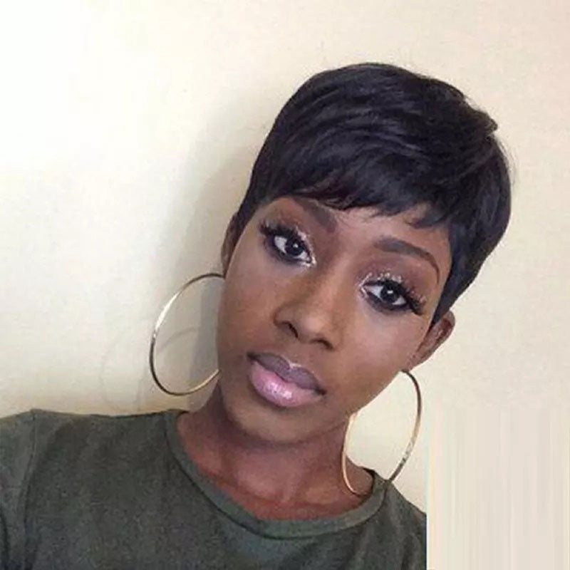 Lunawigs Short Straight Wig for African American Women