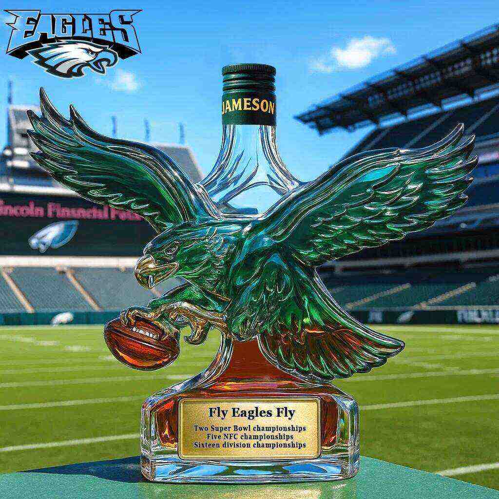 Philadelphia Eagles Retro Logo Whiskey Bottle