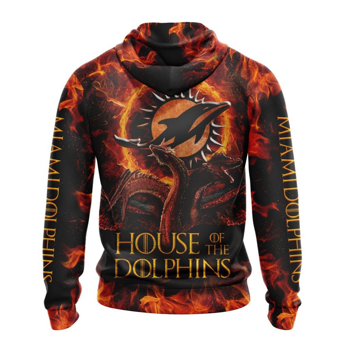 MIAMI DOLPHINS GAME OF THRONES – HOUSE OF THE DOLPHINS 3D HOODIE
