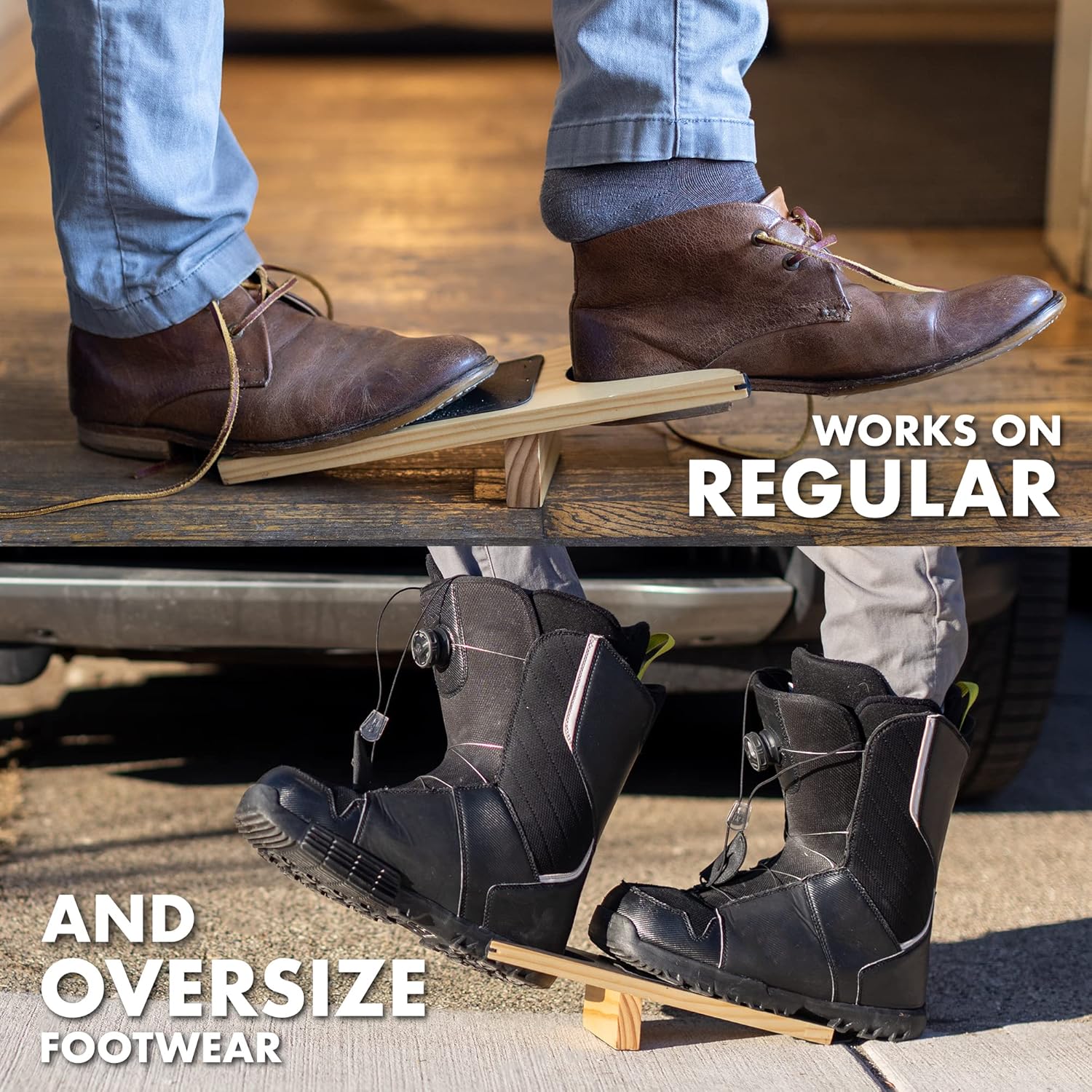 Boot Jack - Wood Boot Remover - Extra Wide Boot Puller for Taking off Boots