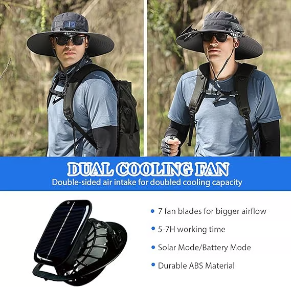 🔥Last Day Sale 50% OFF-⚡2025 New Ultralight Solar Fan Sun Hat – Lighter Than a Baseball!⚾(Only 11oz)