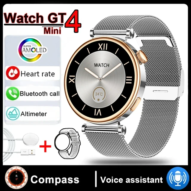 New Women's AMOLED Smartwatch HD Bluetooth Talk 1.3inch Full Screen Touch IP68 Waterproof Women's Smartwatch for Huawei Xiaomi