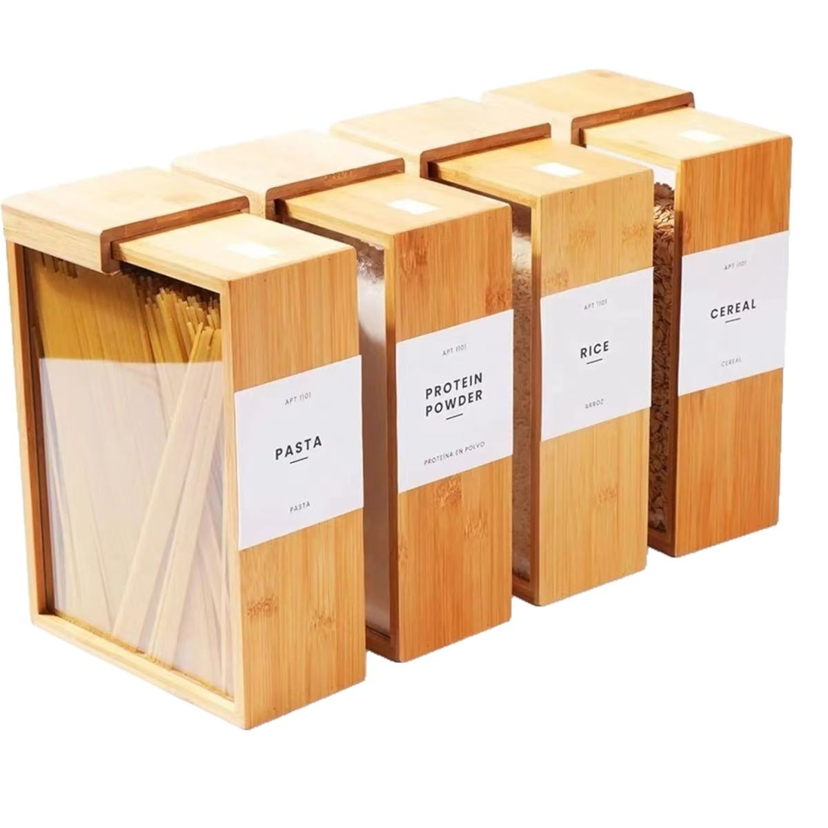 🔥Buy More Save More🔥Bamboo Food Containers & Cereal Dispenser