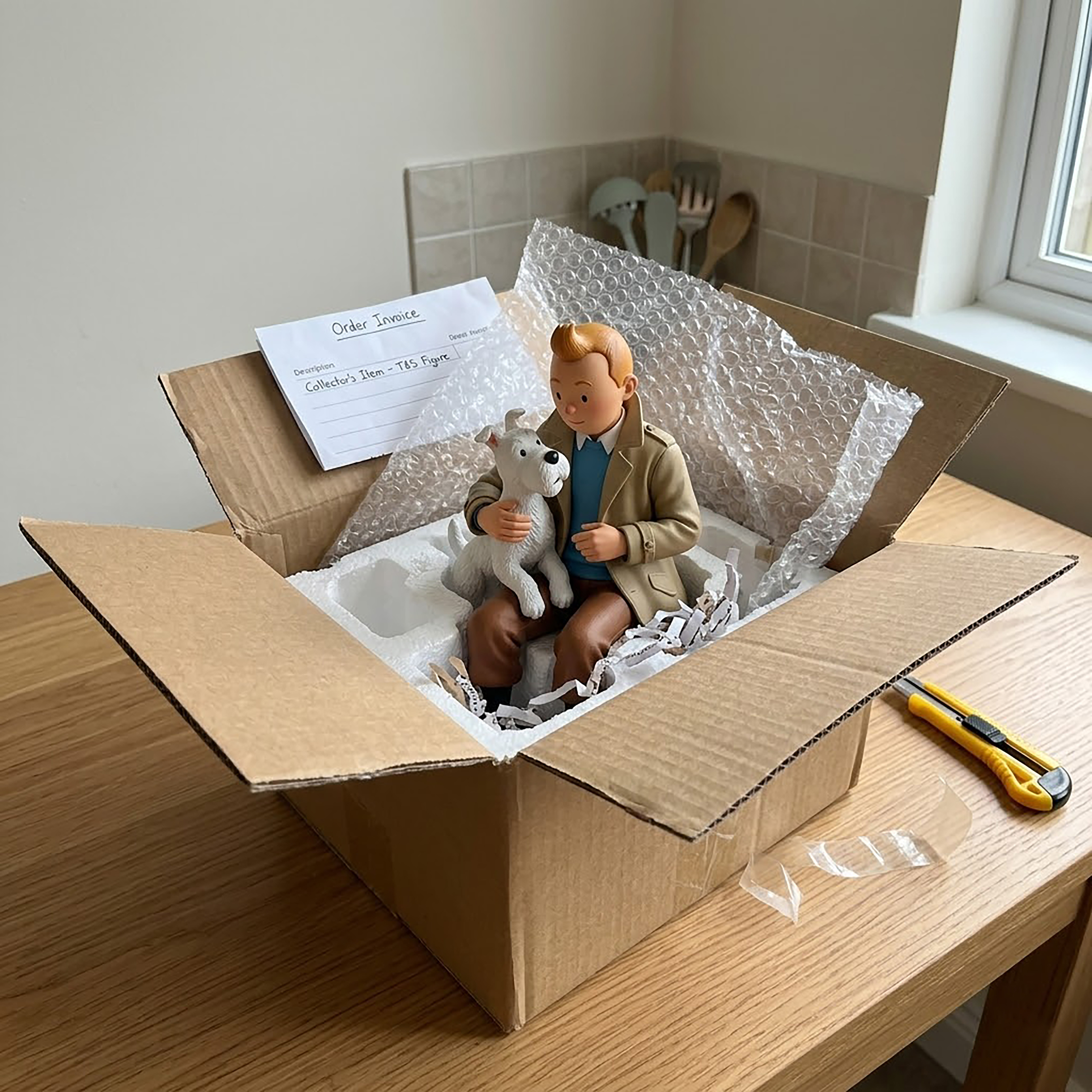 📖 Tintin & Snowy: 97th Anniversary Seated Figure – Adventure Awaits