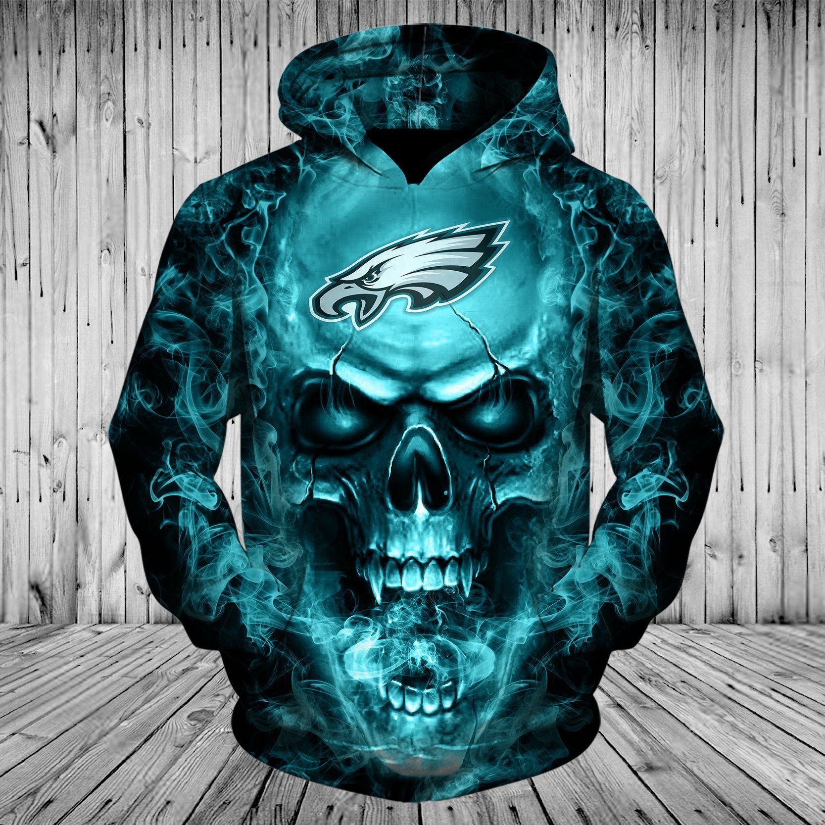 EAGLES HOODIE 3D SKULL 85