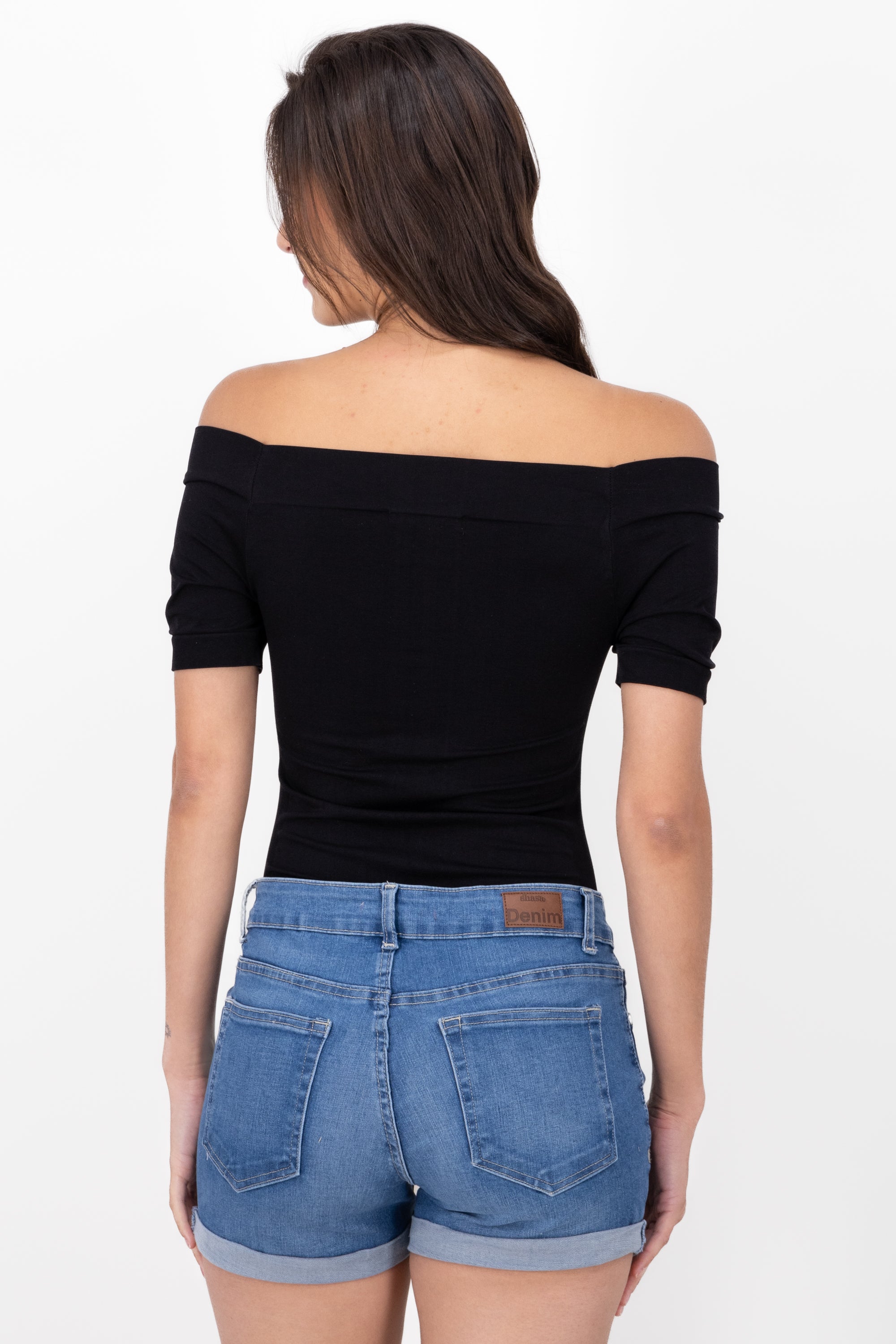 Seamless Bare Shoulder Plain Bodysuit